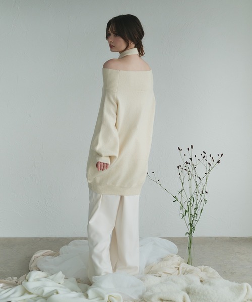 fupel(フぺル)の「Multi-way choker loose off-shoulder knit / マルチウェイチョーカールーズオフショルニット(ニット/セーター・レディース・ブラック/アイボリー/グレー・FREE)」の18枚目の写真