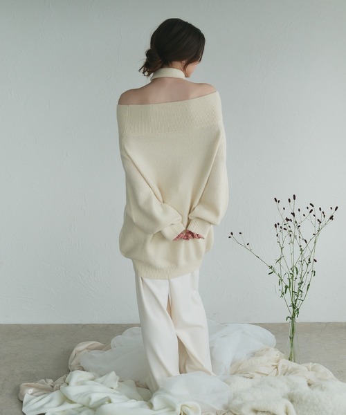 fupel（フぺル）の「Multi-way choker loose off-shoulder knit
