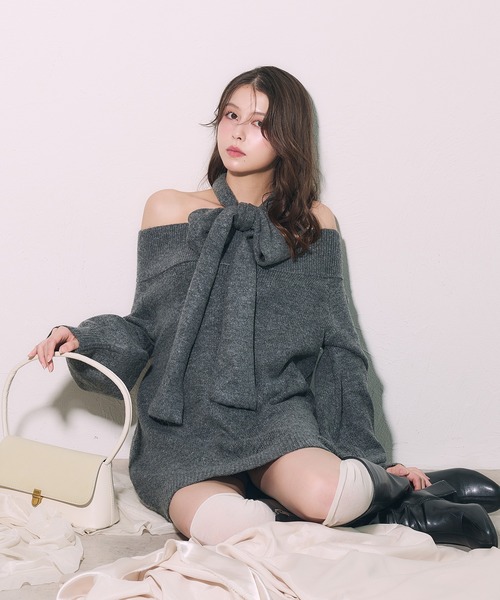 【t】orgue Choker frill knit オフショル フリル orgue Choker frill knit オフショル フリル ニット