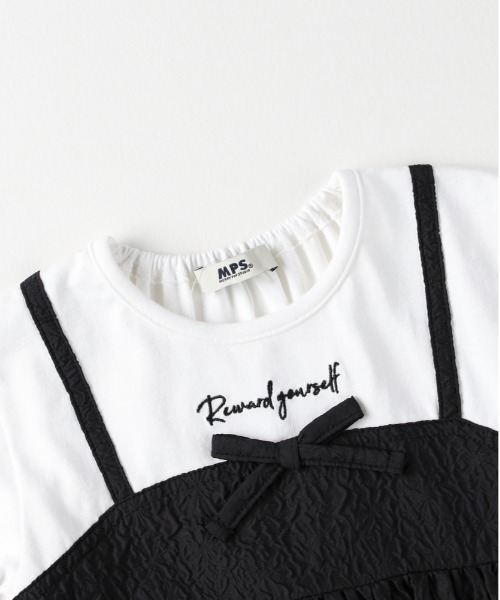 MPS（エムピーエス）の「【MPS】フェイクキャミソールレイヤードＴシャツ（Tシャツ/カットソー・キッズ・ブラック/ピンク・140/130/110/120）」の15枚目の写真