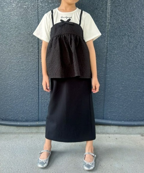 MPS（エムピーエス）の「【MPS】フェイクキャミソールレイヤードＴシャツ（Tシャツ/カットソー・キッズ・ブラック/ピンク・140/130/110/120）」の9枚目の写真