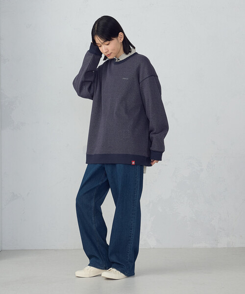 ONIGIRI(オニギリ)の「ワッフルプルオーバー(Tシャツ/カットソー・レディース・ネイビー/ライトグレー・FREE)」の15枚目の写真