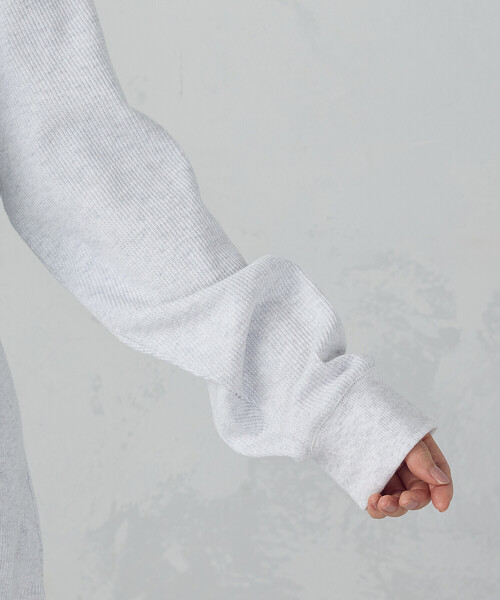 ONIGIRI(オニギリ)の「ワッフルプルオーバー(Tシャツ/カットソー・レディース・ネイビー/ライトグレー・FREE)」の4枚目の写真