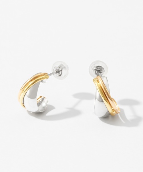 Jewel closet by L&Co.(ジュエルクローゼットバイエルアンドコー)の「プラチナ/K18/K18ピンクゴールド ピアス(ピアス(両耳用)・レディース・シルバー系1/シルバー系2・FREE)」の8枚目の写真