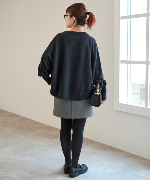 追加2》バルキーヤーンドルマンロングリブニット（ニット/セーター