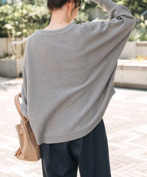 追加2》バルキーヤーンドルマンロングリブニット（ニット/セーター