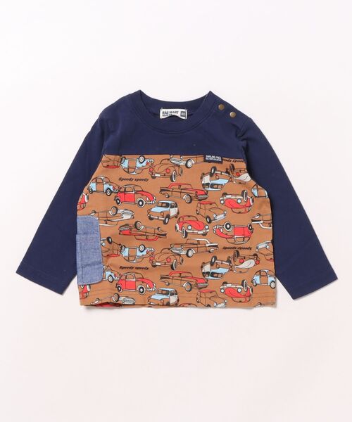 RAGMART（ラグマート）の「ドライブ柄長袖Ｔシャツ（Tシャツ/カットソー・キッズ・グリーン/キャメル・90cm/80ｃｍ/95cm）」の2枚目の写真