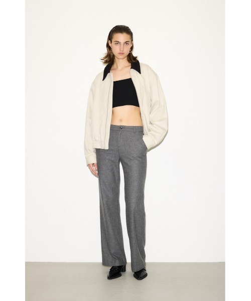 THROW by SLY(スローバイスライ)の「THROW SHADOW STRIPE L/W PT シャドーストライプ ローウエスト パンツ 秋服 冬服(スラックス・レディース・杢グレー/ブラック系その他2・0/1)」の8枚目の写真