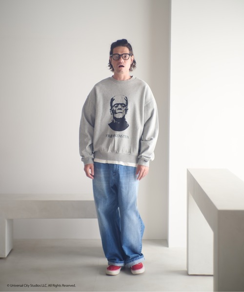 ADAMPATEK/Frankenstein portrait crewneck/フランケンシュタイン