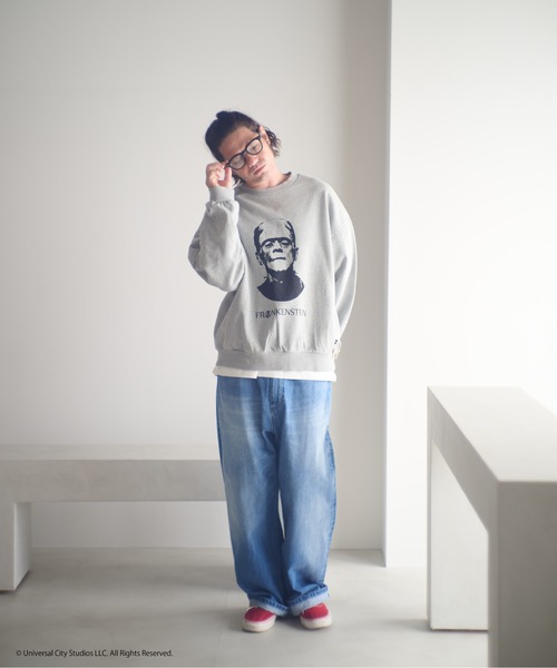 ADAMPATEK/Frankenstein portrait crewneck/フランケンシュタイン