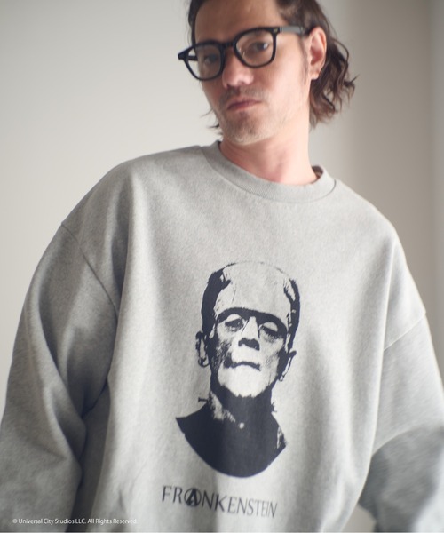 ADAM PATEK(アダムパテック)の「ADAMPATEK/Frankenstein portrait crewneck/フランケンシュタイン肖像画プリントコラボスウェット(スウェット・メンズ・ブラック/杢グレー・1/2)」の16枚目の写真