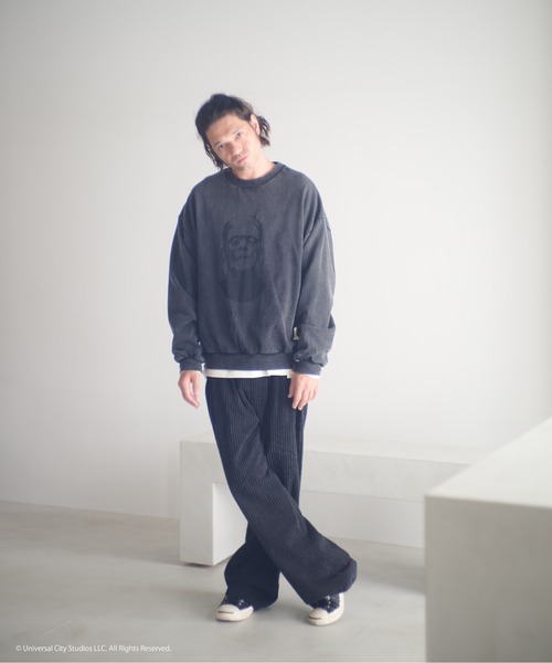 ADAM PATEK(アダムパテック)の「ADAMPATEK/Frankenstein portrait crewneck/フランケンシュタイン肖像画プリントコラボスウェット(スウェット・メンズ・ブラック/杢グレー・1/2)」の10枚目の写真