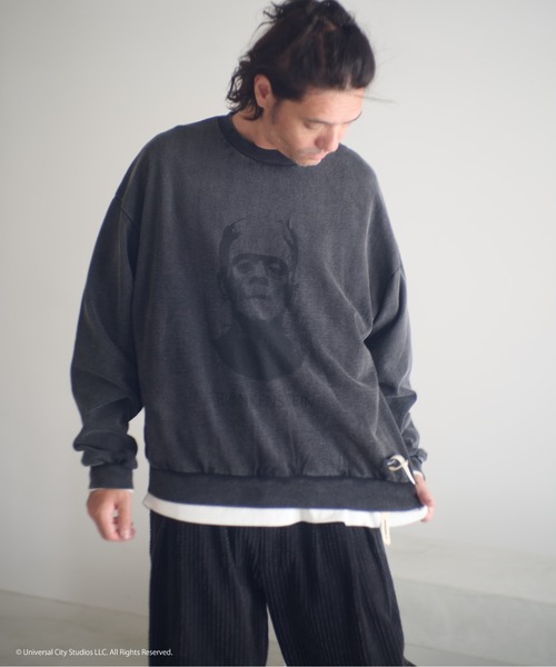 ADAM PATEK(アダムパテック)の「ADAMPATEK/Frankenstein portrait crewneck/フランケンシュタイン肖像画プリントコラボスウェット(スウェット・メンズ・ブラック/杢グレー・1/2)」の8枚目の写真