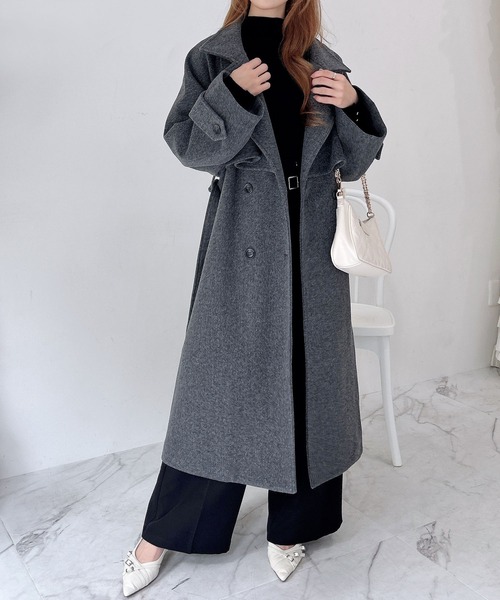 INGNI（イング）の「【WEB限定】2Wayカラーロングコート（その他アウター・レディース・グレー/杢グレー/アイボリー/ブラック・M）」の4枚目の写真