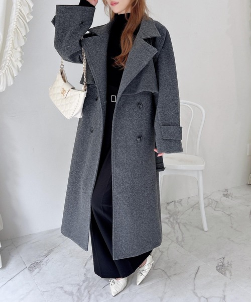 INGNI（イング）の「【WEB限定】2Wayカラーロングコート（その他アウター・レディース・グレー/杢グレー/アイボリー/ブラック・M）」の14枚目の写真