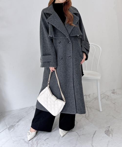 INGNI（イング）の「【WEB限定】2Wayカラーロングコート（その他アウター・レディース・グレー/杢グレー/アイボリー/ブラック・M）」の17枚目の写真