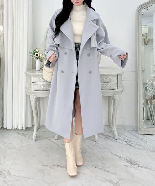 INGNI（イング）の「【WEB限定】2Wayカラーロングコート（その他アウター・レディース・グレー/杢グレー/アイボリー/ブラック・M）」の8枚目の写真