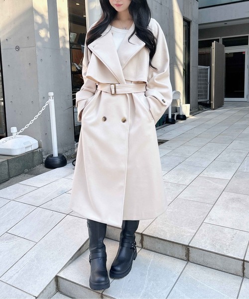 INGNI（イング）の「【WEB限定】2Wayカラーロングコート（その他アウター・レディース・グレー/杢グレー/アイボリー/ブラック・M）」の21枚目の写真