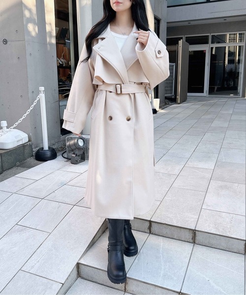 INGNI（イング）の「【WEB限定】2Wayカラーロングコート（その他アウター・レディース・グレー/杢グレー/アイボリー/ブラック・M）」の22枚目の写真