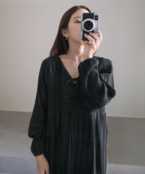 yuiさんコラボ ]前後2way長袖プリーツワンピース（ワンピース）｜KOBE