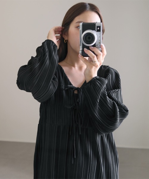 yuiさんコラボ ]前後2way長袖プリーツワンピース（ワンピース）｜KOBE