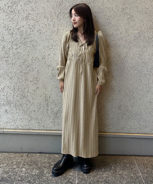 yuiさんコラボ ]前後2way長袖プリーツワンピース（ワンピース）｜KOBE