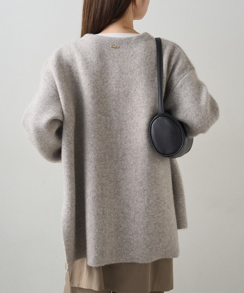 PUAL CE CIN（ピュアルセシン）の「Wフェイスニットノーカラーハーフニットコート（カーディガン/ボレロ・レディース・グレー/ベージュ・FREE）」の16枚目の写真
