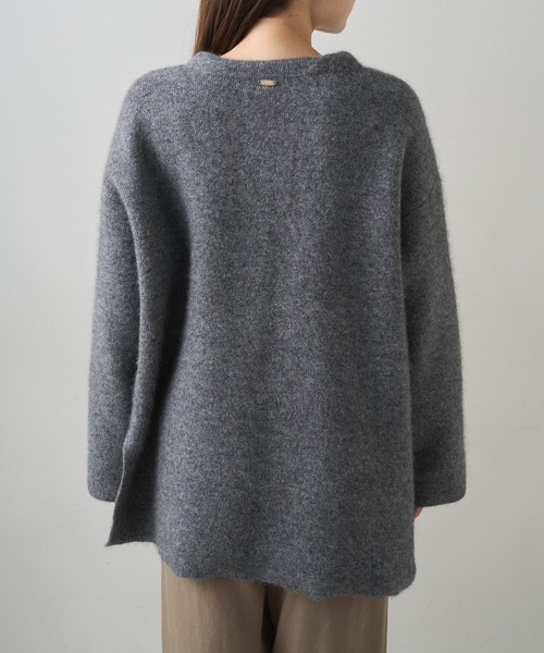 PUAL CE CIN（ピュアルセシン）の「Wフェイスニットノーカラーハーフニットコート（カーディガン/ボレロ・レディース・グレー/ベージュ・FREE）」の5枚目の写真