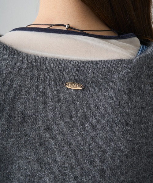 PUAL CE CIN（ピュアルセシン）の「Wフェイスニットノーカラーハーフニットコート（カーディガン/ボレロ・レディース・グレー/ベージュ・FREE）」の4枚目の写真