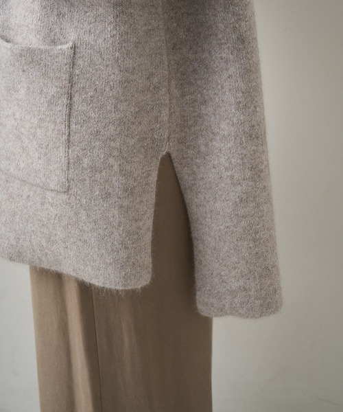 PUAL CE CIN（ピュアルセシン）の「Wフェイスニットノーカラーハーフニットコート（カーディガン/ボレロ・レディース・グレー/ベージュ・FREE）」の19枚目の写真