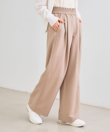 CROSS FUNCTION | 《シワになりにくい》サマ美え ツータックギャザーワイドパンツ【CROSS FUNCTION/クロスファンクション】(スラックス)