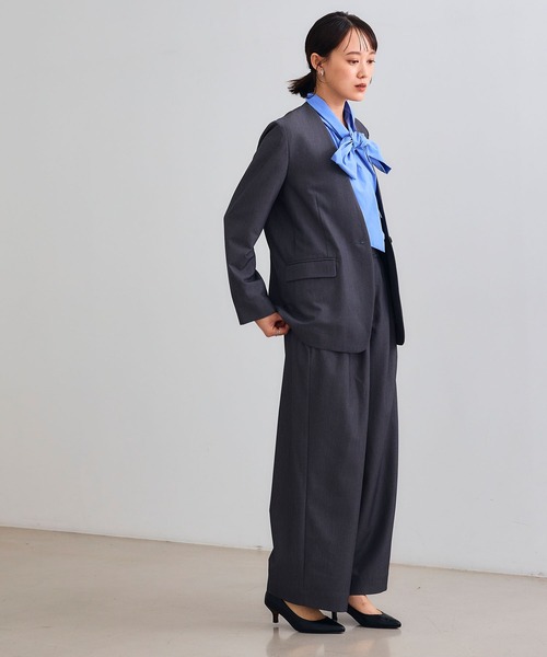 CROSS FUNCTION（クロスファンクション）の「《シワになりにくい》セットアップ対応  サマ美え ツータックギャザーワイドパンツ【CROSS FUNCTION/クロスファンクション】（スラックス・レディース・チャコールグレー/ブラック/ベージュ/モカ・LL/M/L）」の20枚目の写真