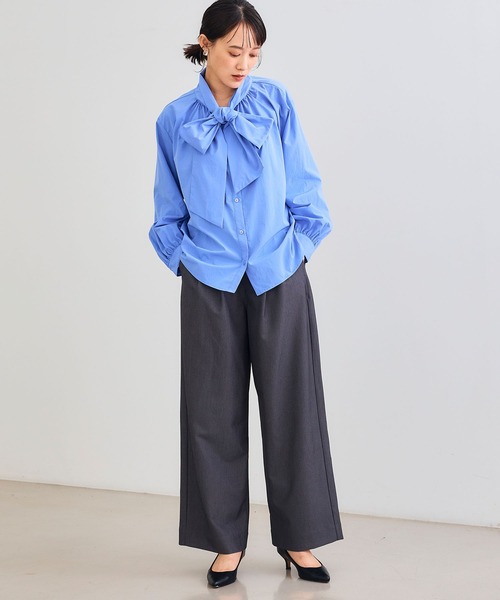 CROSS FUNCTION（クロスファンクション）の「《シワになりにくい》セットアップ対応  サマ美え ツータックギャザーワイドパンツ【CROSS FUNCTION/クロスファンクション】（スラックス・レディース・チャコールグレー/ブラック/ベージュ/モカ・LL/M/L）」の16枚目の写真