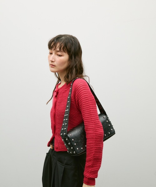 Lutim by u(ルチバイユー)の「Studs frame square bag / スタッズフレームスクエアバック(ショルダーバッグ・レディース・ブラウン/ブラック・FREE)」の7枚目の写真