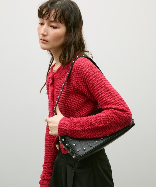 Lutim by u(ルチバイユー)の「Studs frame square bag / スタッズフレームスクエアバック(ショルダーバッグ・レディース・ブラウン/ブラック・FREE)」の12枚目の写真