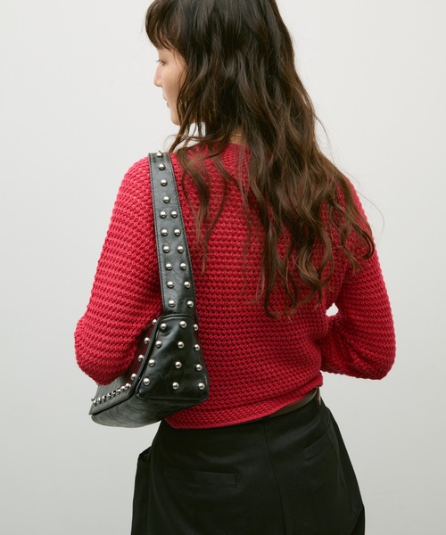 Lutim by u(ルチバイユー)の「Studs frame square bag / スタッズフレームスクエアバック(ショルダーバッグ・レディース・ブラウン/ブラック・FREE)」の11枚目の写真