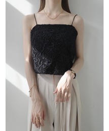 A AMEL（エイメル）の「ベルベットエンブロイダリーキャミソール（キャミソール）」