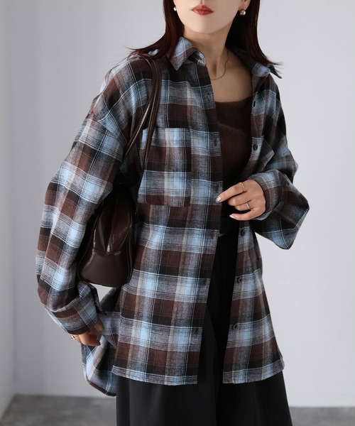 Riberry（リベリー）の「オンブレチェックオーバーサイズシャツ（シャツ/ブラウス・レディース・ブラウン系/ブラック系・FREE）」の22枚目の写真