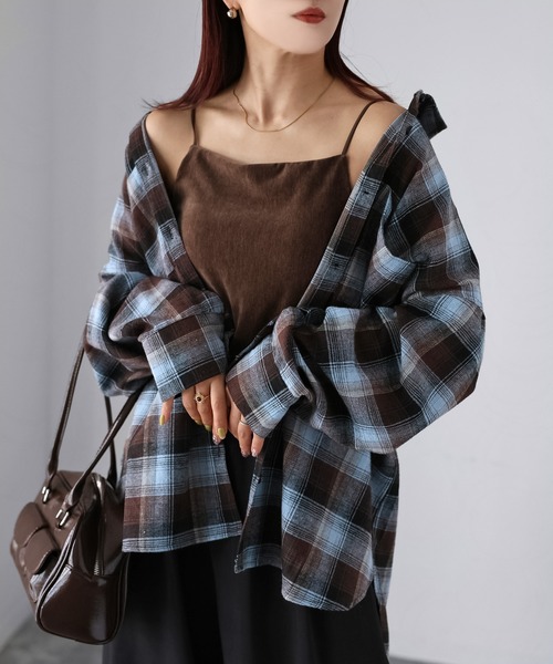 Riberry（リベリー）の「オンブレチェックオーバーサイズシャツ（シャツ/ブラウス・レディース・ブラウン系/ブラック系・FREE）」の19枚目の写真