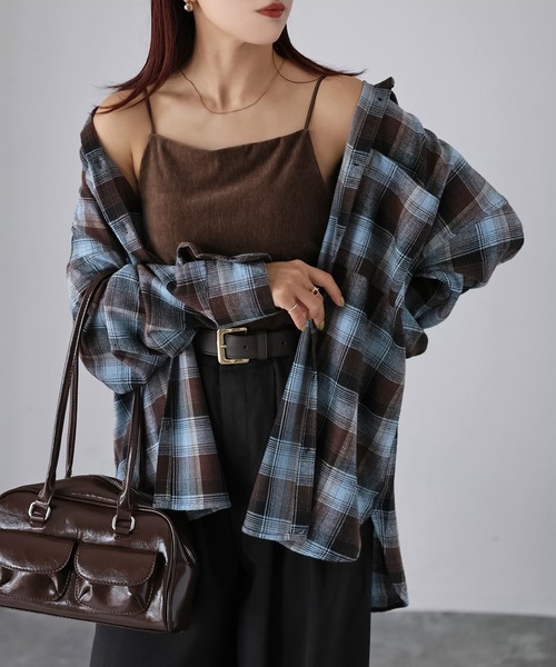 Riberry（リベリー）の「オンブレチェックオーバーサイズシャツ（シャツ/ブラウス・レディース・ブラウン系/ブラック系・FREE）」の21枚目の写真