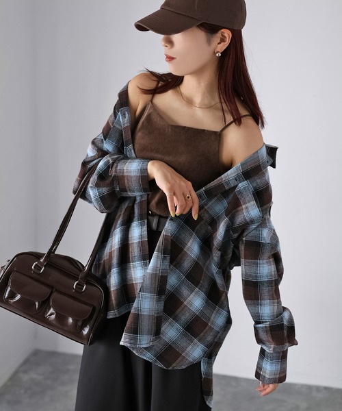 Riberry（リベリー）の「オンブレチェックオーバーサイズシャツ（シャツ/ブラウス・レディース・ブラウン系/ブラック系・FREE）」の15枚目の写真