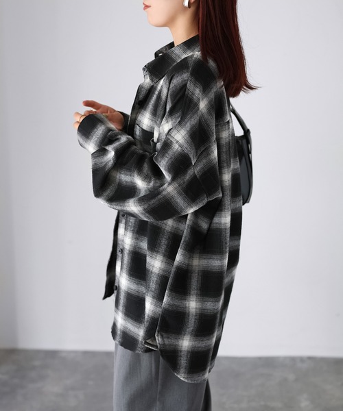 Riberry（リベリー）の「オンブレチェックオーバーサイズシャツ（シャツ/ブラウス・レディース・ブラウン系/ブラック系・FREE）」の20枚目の写真