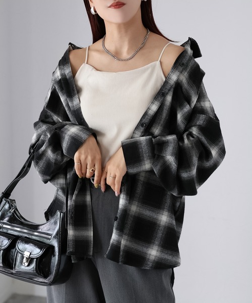 Riberry（リベリー）の「オンブレチェックオーバーサイズシャツ（シャツ/ブラウス・レディース・ブラウン系/ブラック系・FREE）」の18枚目の写真