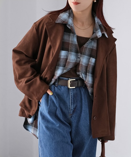 Riberry（リベリー）の「オンブレチェックオーバーサイズシャツ（シャツ/ブラウス・レディース・ブラウン系/ブラック系・FREE）」の3枚目の写真