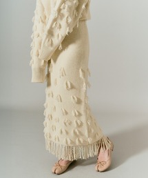 ポイント フリンジ ニット ナロー スカート / Pointed Fringe Knit Narrow Skirt