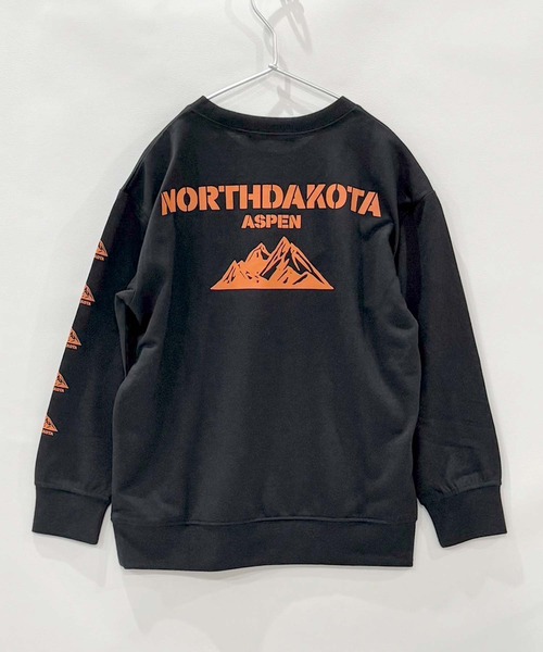 セール】【ミニ裏毛 綿タッチ】マウンテンバックプリント クルーネック