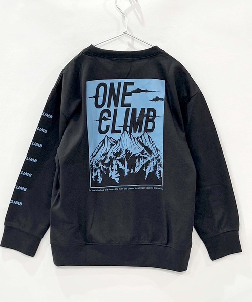 セール】【ミニ裏毛 綿タッチ】マウンテンバックプリント クルーネック