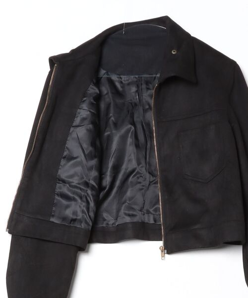 FREE STYLISTS(フリー スタイリスト)の「YUGA_YGMC Suede stand-neck jacket(ブルゾン・レディース・ブラック/キャメル/ブラウン/オフホワイト・FREE)」の6枚目の写真