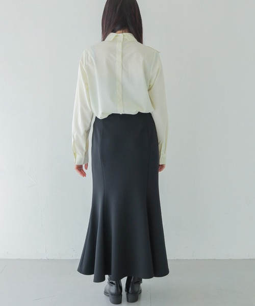 HER CLOSET(ハークローゼット)の「【HER CLOSET】25AW新作 フリルシャツブラウス FRILL SHIRT BLOUSE(シャツ/ブラウス・レディース・ブラック/アイボリー/ライトベージュ・MEDIUM)」の10枚目の写真
