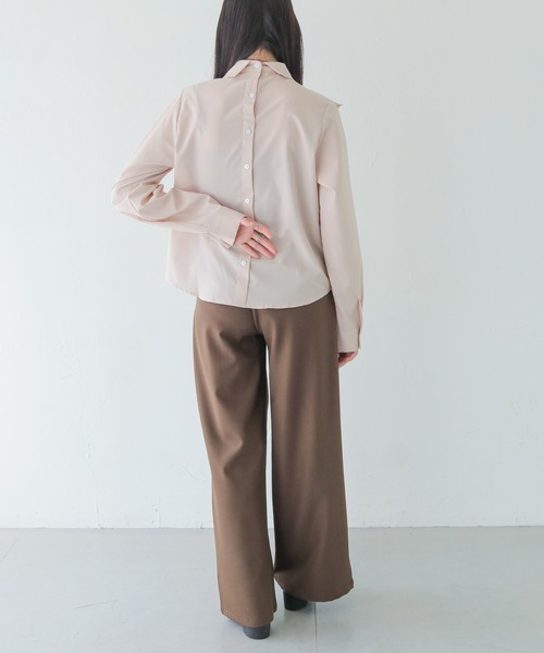 HER CLOSET(ハークローゼット)の「【HER CLOSET】25AW新作 フリルシャツブラウス FRILL SHIRT BLOUSE(シャツ/ブラウス・レディース・ブラック/アイボリー/ライトベージュ・MEDIUM)」の20枚目の写真